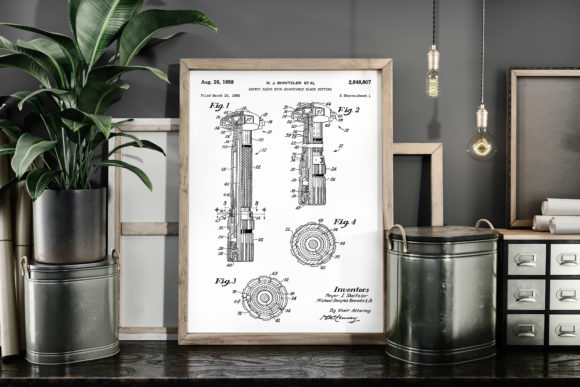 Download Safety Razor 1958 Patent Art Poster - 1958 Collection
