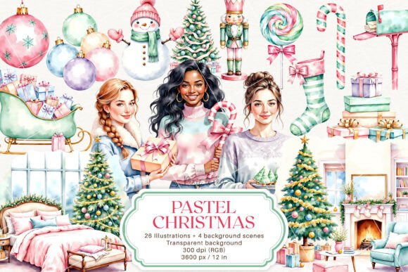 Download Pink Pastel Christmas, Pink New Year - Christmas Collection