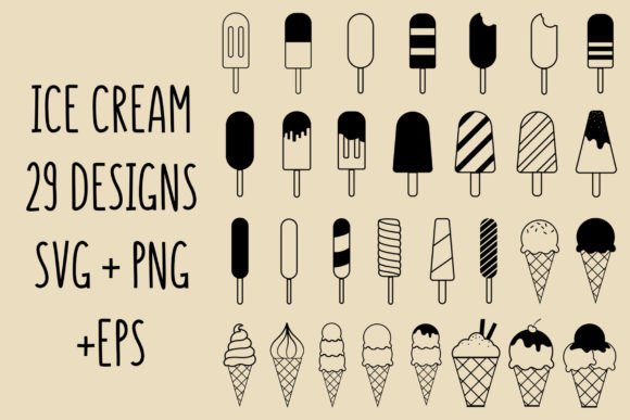 Download Ice Cream Svg Bundle Outline Clipart - Svg bundle Collection